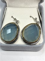 37X-sterling gold plated chalcedoney earrings $300