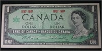 1967 Uncirculated Canada 1 dollar bill