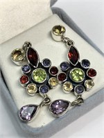 35X- sterling multi-gemstone earrings $250