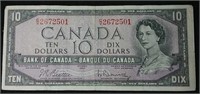 1954 Canada 10 dollar bill