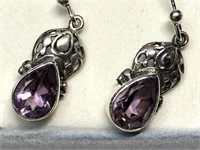 16X- sterling silver amethyst earrings $150