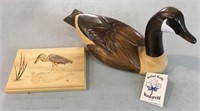 Hand carved goose and extra