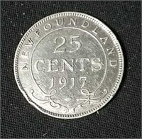 1917C NFLD silver quarter