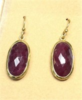 19X-sterling silver gold plated ruby earrings $300
