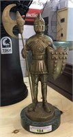 Brass knight statue