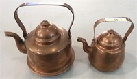 Two small copper tea pots