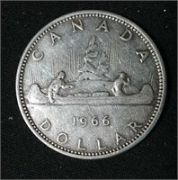 1966 Canada silver dollar