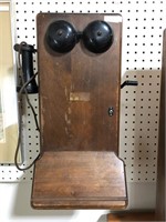 ANTIQUE WOODEN WALL PHONE