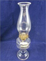 15" CLEAR GLASS PEDESTAL BASE OIL LAMP