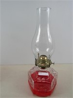 14" PRESSED GLASS OIL LAMP