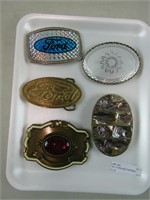 TRAY: 5 FORD AND OTHER BELT BUCKLES