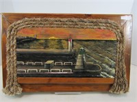 DAVE ALLAN CARVED MIXED MEDIA SEASCAPE