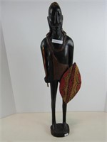 25" WOODEN NATIVE STATUE