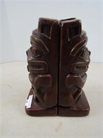 SHAMANS "BEAR MOTHER" CARVED BOOKENDS