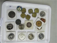 TRAY: CHURCHILL AND OTHER CANADIAN TOKENS