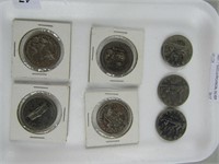 TRAY: 7 1970'S & PROVINCIAL SILVER DOLLARS