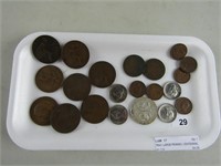 TRAY: LARGE PENNIES, CENTENNIAL NICKELS ETC