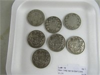 TRAY: 7 PRE 1967 50 CENT COINS