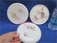 3 old porcelain tea tiles (round)