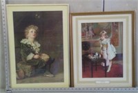 Lot Of 2 Victorian Style Pictures