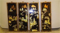 Asian Theme  4 Panel Decorative Piece