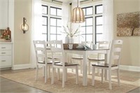 Ashley D335 Farmhouse White Table & 6 Chairs