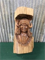 Indian Carving on Cedar Post
