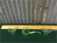 Small Green Vaseline Glass Collectibles
