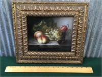 Framed Oil Painting of Fruit