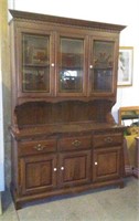 Dark  Pine 2 Pc China Cabinet