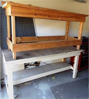 600 - PAIR OF WOOD WORK BENCHES