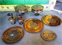600 -LOT OF VERY ORNATE PLATERS & DECOR ITEMS