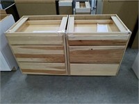 2 new Hickory base units with drawers, 30" wide