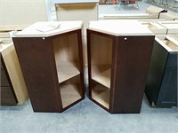 2 Angle wall cabinets 27" wide 42" tall