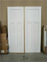 Double white 3 panel closet door 57" x 80"