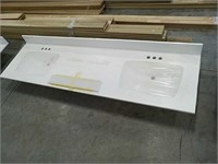 New white double sink vanity top 22" x 77 1/4"