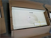 New off white single sink vanity top 22" x 49 1/2"