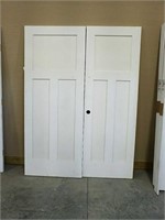 White 3 panel double closet door 59 3/4" wide 8