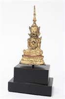 Thai Rattanakosin Gilt Bronze Seated Buddha,