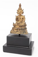 Thai Rattanakosin Gilt Bronze Seated Buddha,