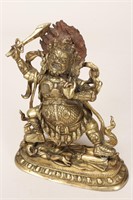 Chinese Gilt Bronze Figure of Yama,