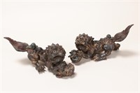 Pair of Chinese Bronze Kylins,
