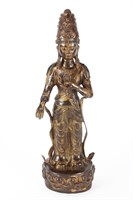 Chinese Gilt Bronze Standing Bodhisattva,
