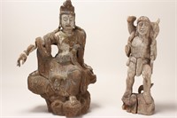 Chinese Carved Wooden Figure of Kwan Yin,
