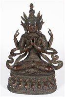 Large Chinese Seated Bronze Tara,