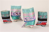 Two Pairs of Chinese Bound Feet Booties,