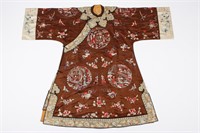 Chinese Late Qing Dynasty Long Silk Gown,