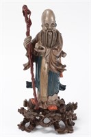 Wonderful Chinese Lacquer Figure of Shou Lao,