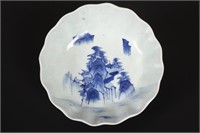 Japanese Blue and White Porcelain Bowl,