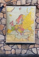 1932 Pull Down Denoyer Geppert School Map Europe